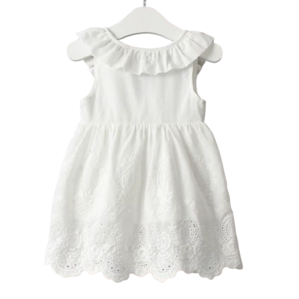 Vestido Infantil Branco com Babado